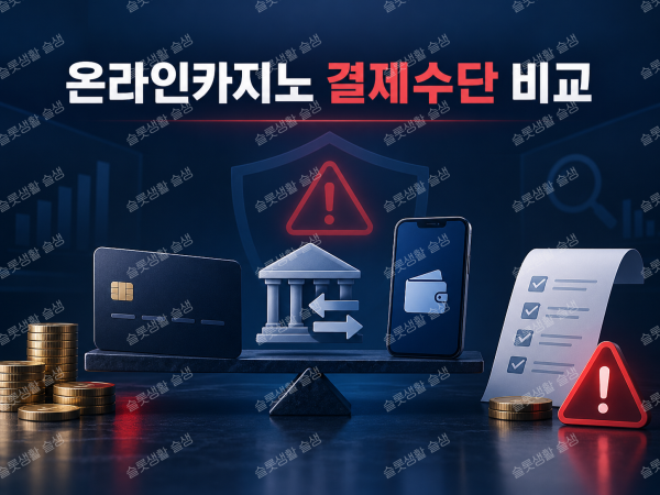 온라인카지노 카드 계좌이체 전자지갑의 장단점과 수수료 및 개인정보 보호 기준을 설명하는 이미지