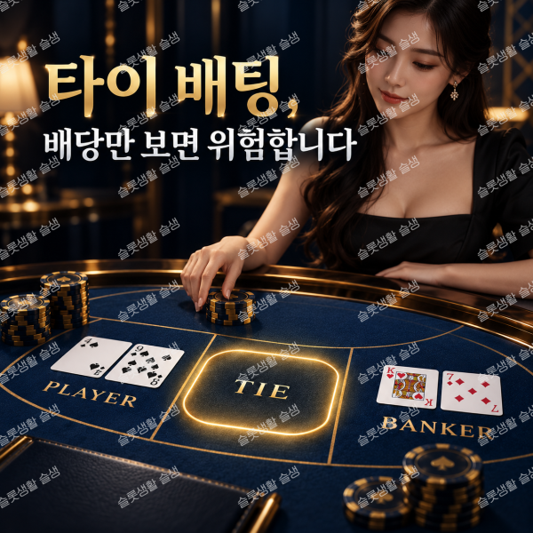 바카라 타이 배팅 구조와 승패 확률을 설명하는 슬롯생활 카지노가이드 이미지